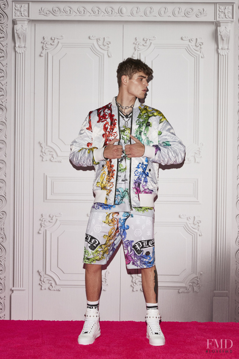 Mattia Giovannoni featured in  the Philipp Plein lookbook for Spring/Summer 2022
