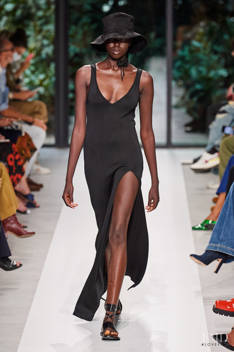 Ajok Madel featured in  the Philosophy di Lorenzo Serafini fashion show for Spring/Summer 2022