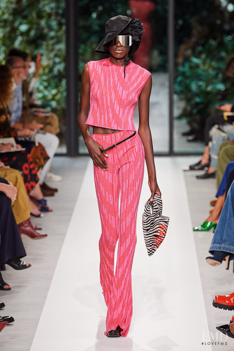 Awar Odhiang featured in  the Philosophy di Lorenzo Serafini fashion show for Spring/Summer 2022