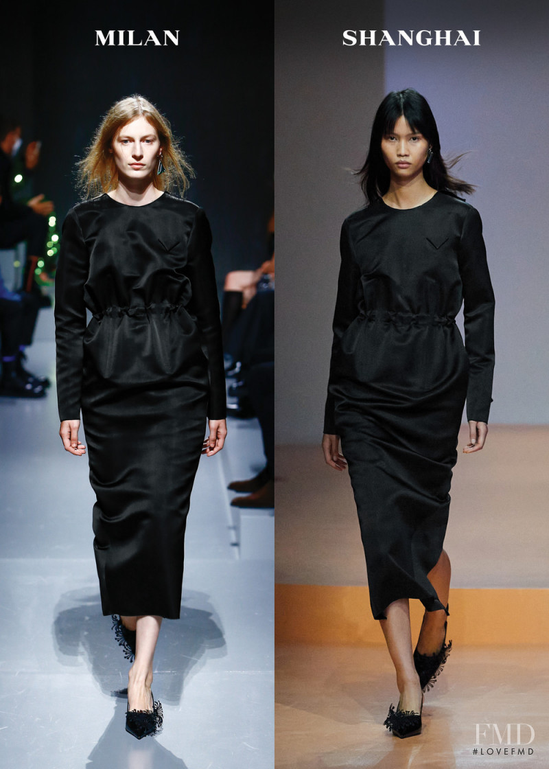 Julia Nobis featured in  the Prada fashion show for Spring/Summer 2022