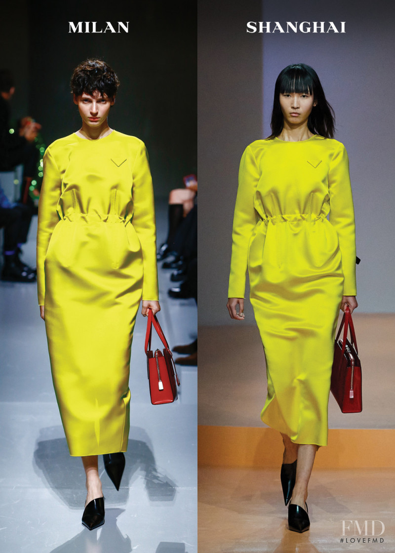 Eleonore Ghiuritan featured in  the Prada fashion show for Spring/Summer 2022