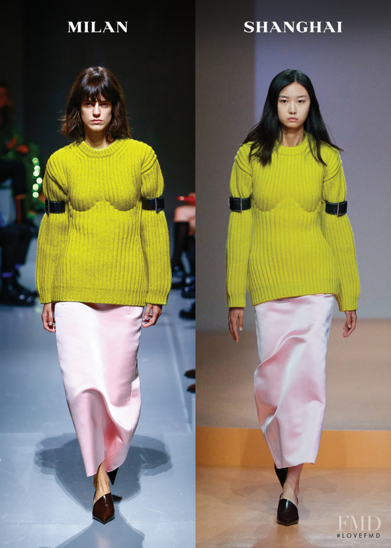 Miriam Sanchez featured in  the Prada fashion show for Spring/Summer 2022