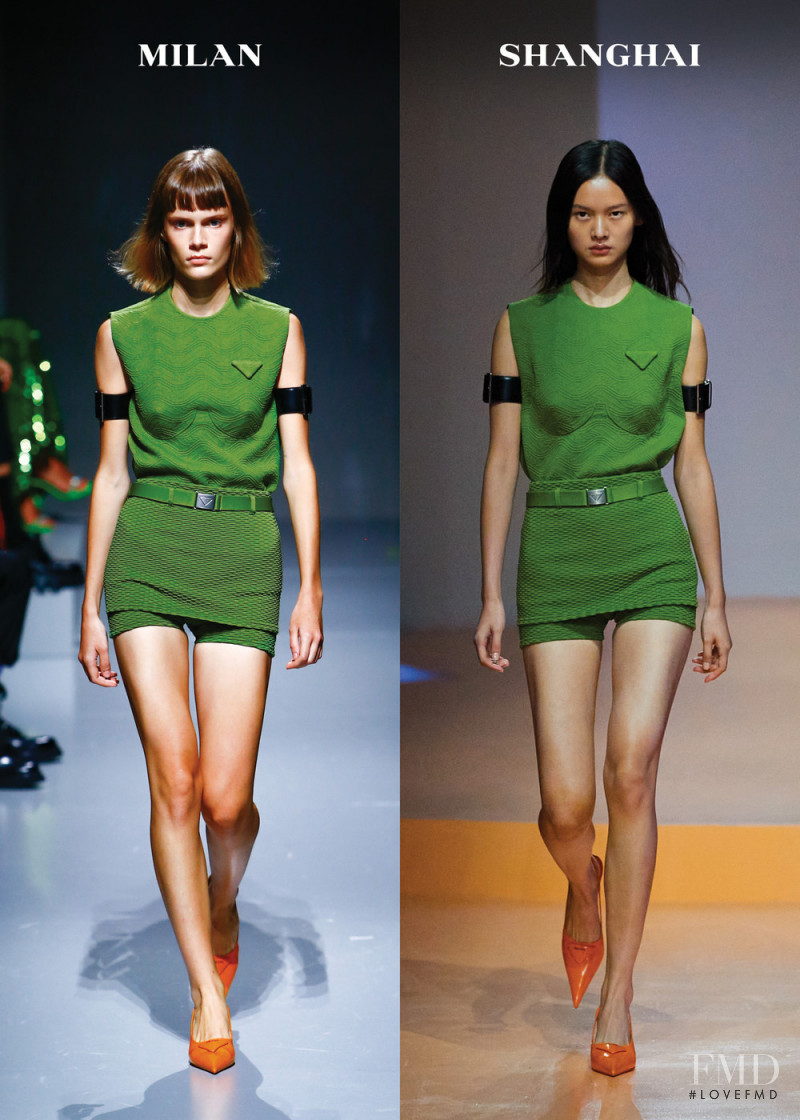 Daria Koshkina featured in  the Prada fashion show for Spring/Summer 2022