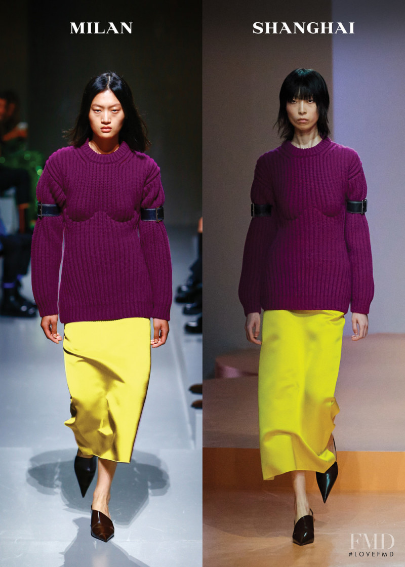 Yilan Hua featured in  the Prada fashion show for Spring/Summer 2022