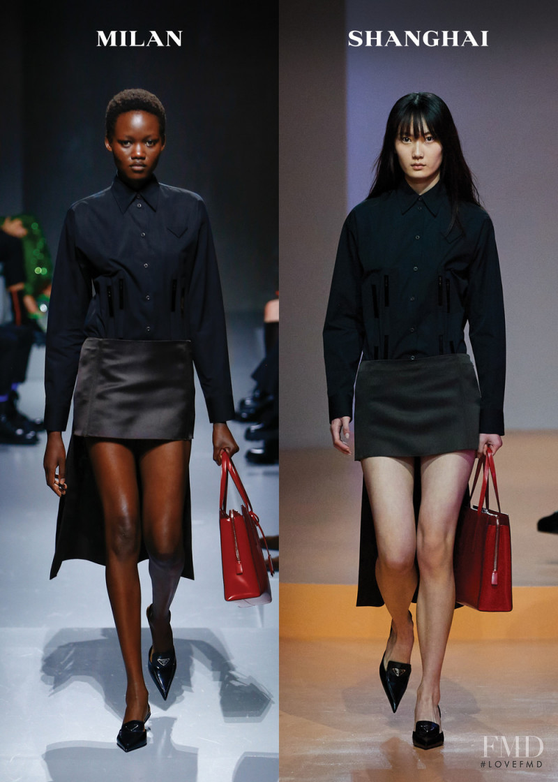 Caren Jepkemei featured in  the Prada fashion show for Spring/Summer 2022