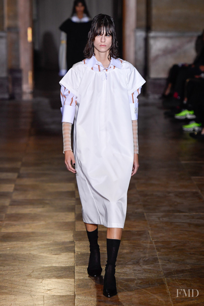 Miriam Sanchez featured in  the Raf Simons fashion show for Spring/Summer 2022