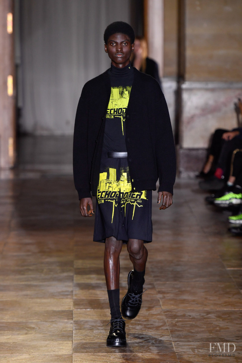 Ebuka Obetta featured in  the Raf Simons fashion show for Spring/Summer 2022