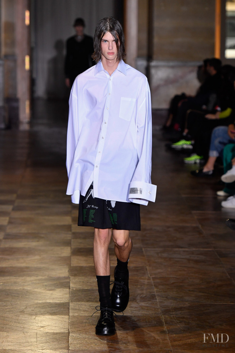 Igor Szymanski featured in  the Raf Simons fashion show for Spring/Summer 2022