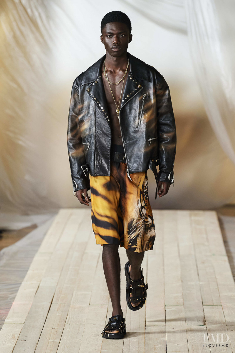 Jeremiah Berko Fourdjour featured in  the Roberto Cavalli fashion show for Spring/Summer 2022