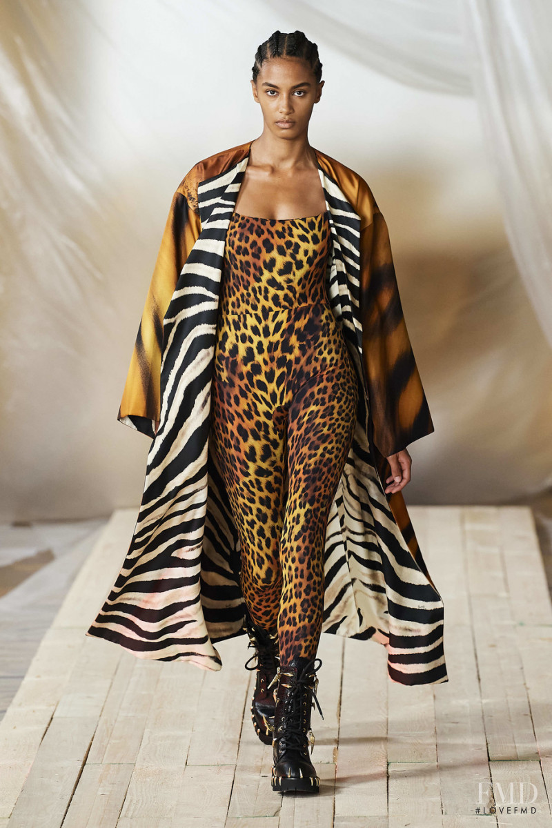 Sacha Quenby featured in  the Roberto Cavalli fashion show for Spring/Summer 2022