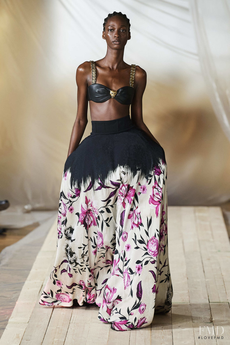 Shade Akinbobola featured in  the Roberto Cavalli fashion show for Spring/Summer 2022