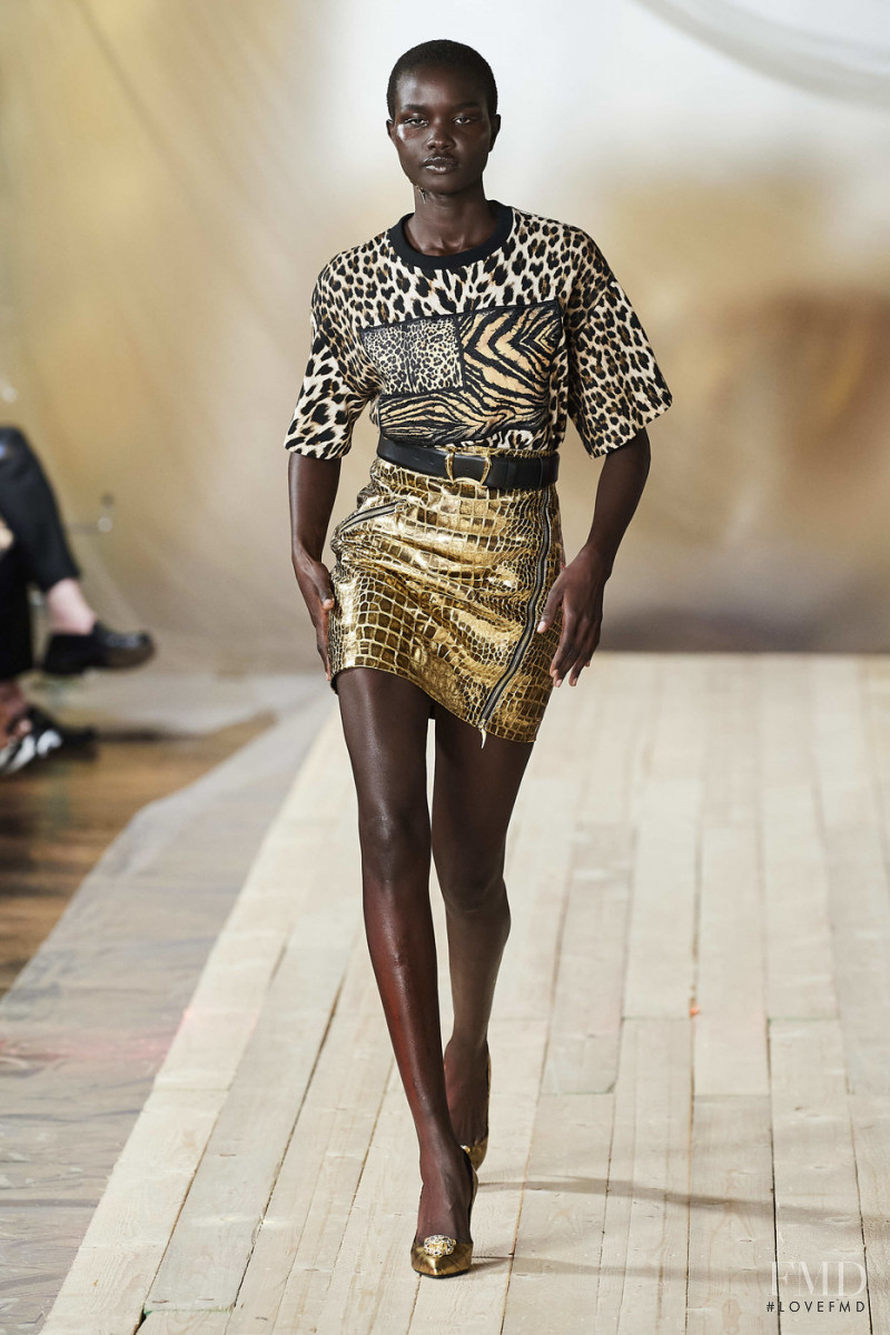 Akon Changkou featured in  the Roberto Cavalli fashion show for Spring/Summer 2022
