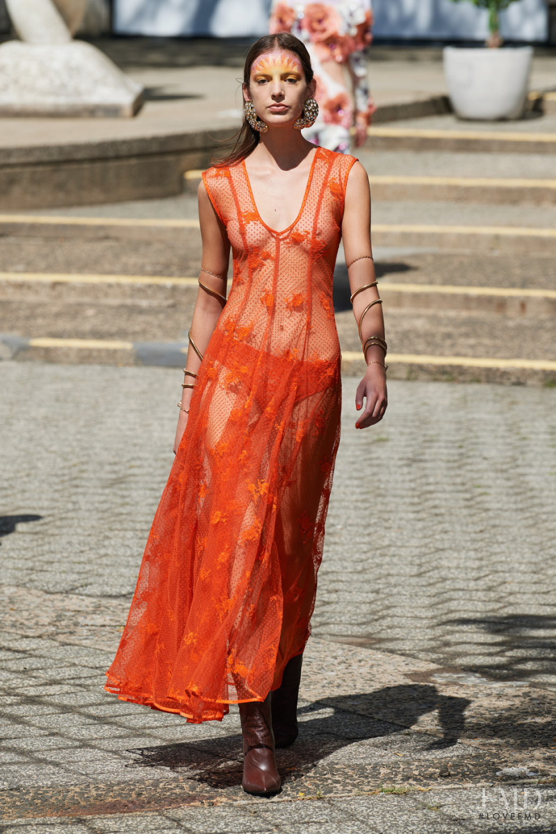 Caroline Reagan featured in  the Rodarte fashion show for Spring/Summer 2022
