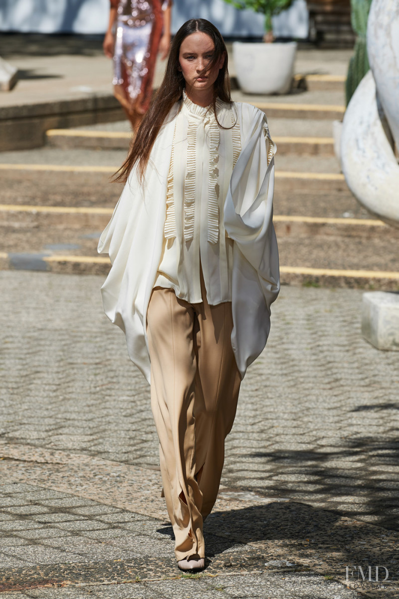 Polina Zavialova featured in  the Rodarte fashion show for Spring/Summer 2022