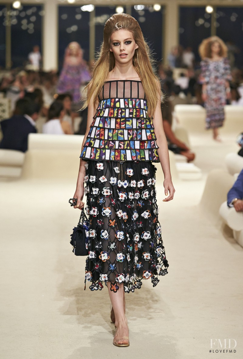 Ondria Hardin featured in  the Chanel fashion show for Resort 2015