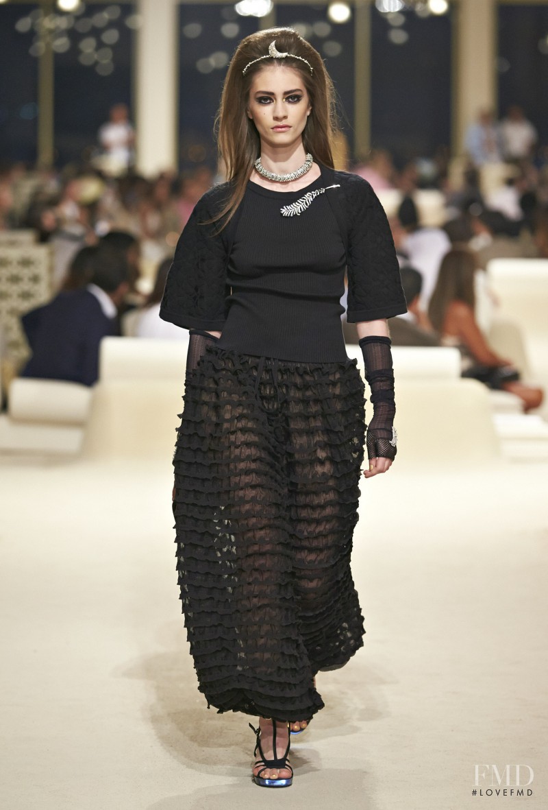 Marine Deleeuw featured in  the Chanel fashion show for Resort 2015