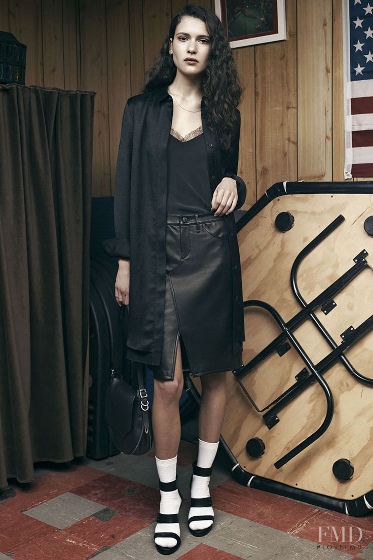 Iana Godnia featured in  the rag & bone fashion show for Resort 2015