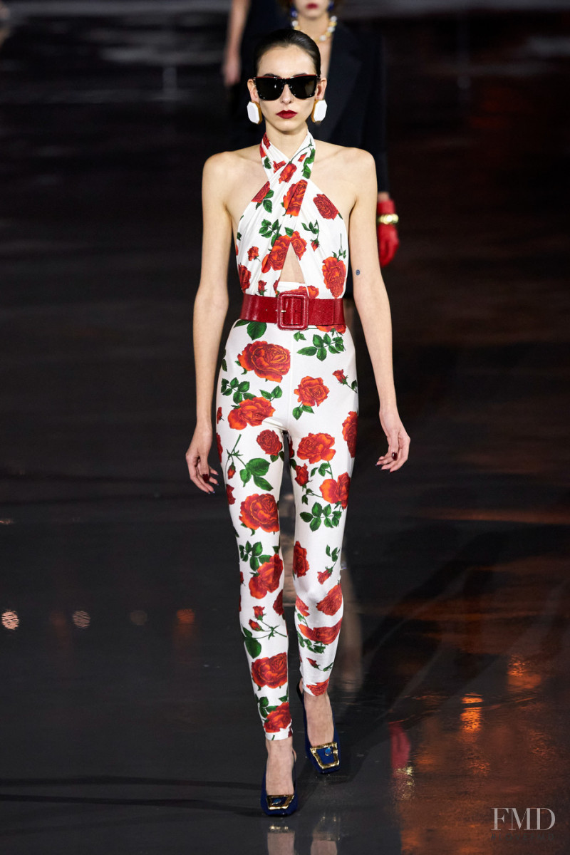 Emilia Caranton featured in  the Saint Laurent fashion show for Spring/Summer 2022