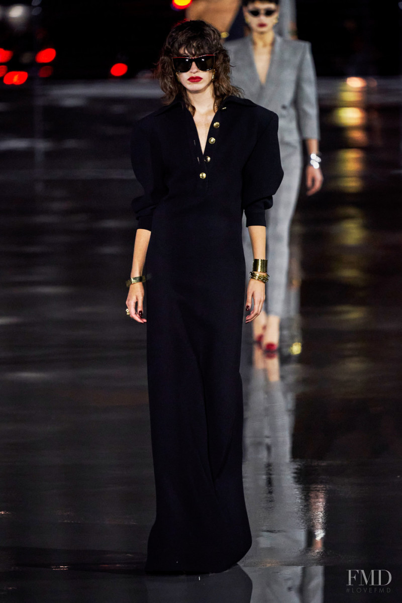 Ece Bicak featured in  the Saint Laurent fashion show for Spring/Summer 2022