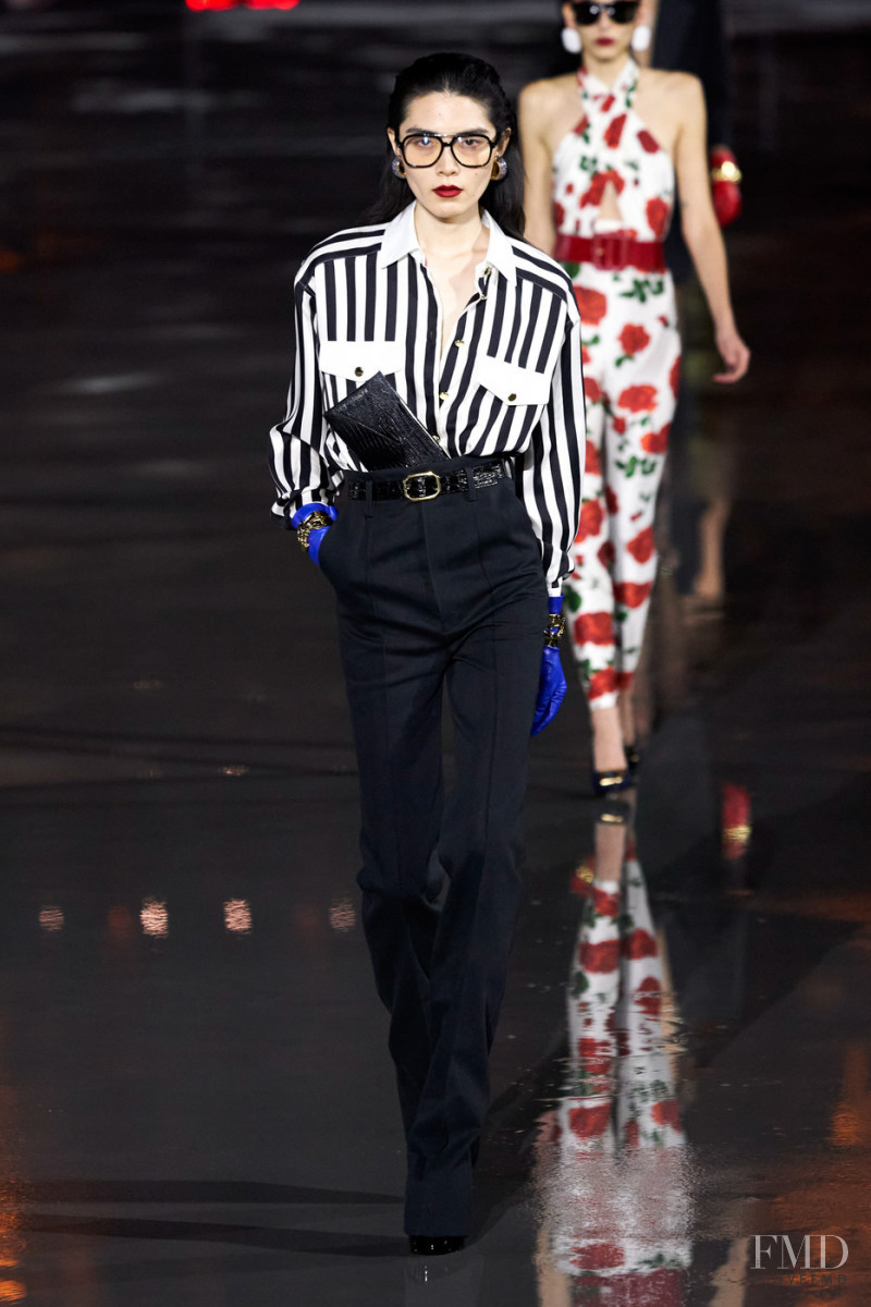 Taira Go featured in  the Saint Laurent fashion show for Spring/Summer 2022