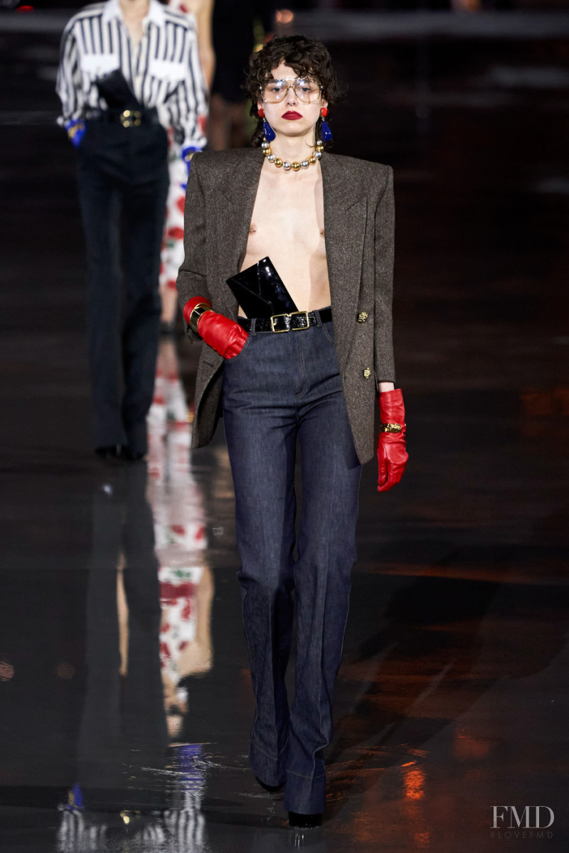 Milena Gilewska featured in  the Saint Laurent fashion show for Spring/Summer 2022