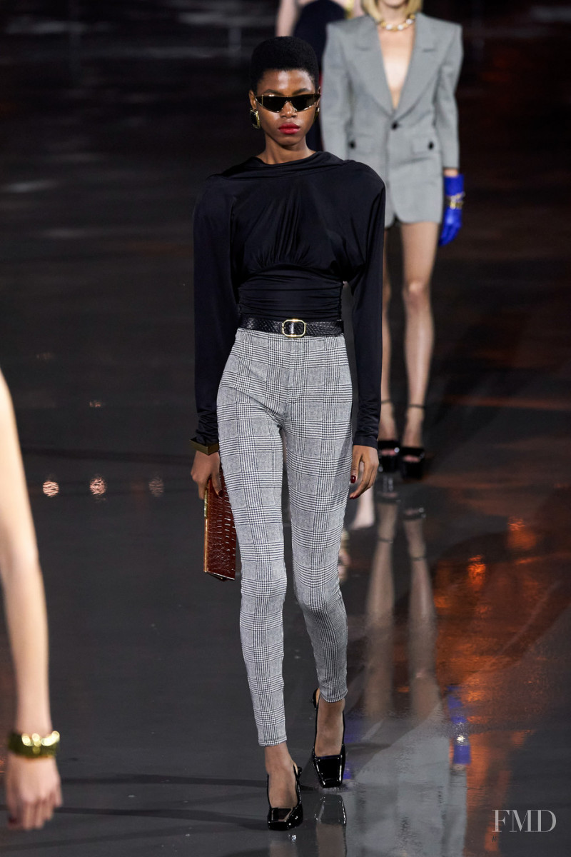 Victoria Fawole featured in  the Saint Laurent fashion show for Spring/Summer 2022