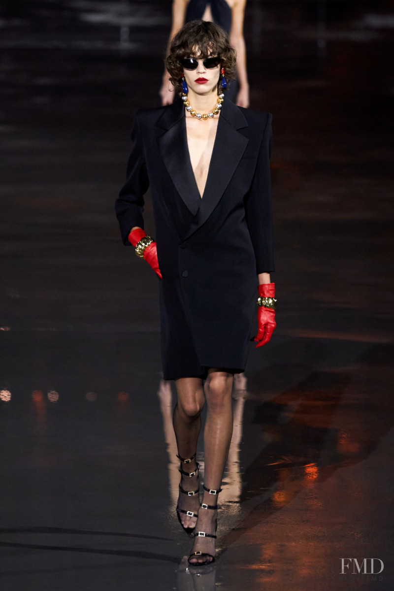 Alix Bouthors featured in  the Saint Laurent fashion show for Spring/Summer 2022