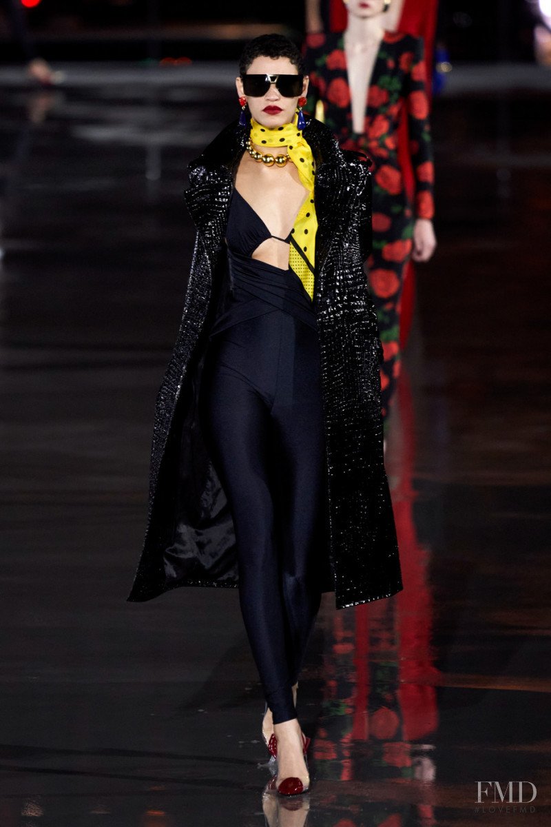 Kerolyn Soares featured in  the Saint Laurent fashion show for Spring/Summer 2022