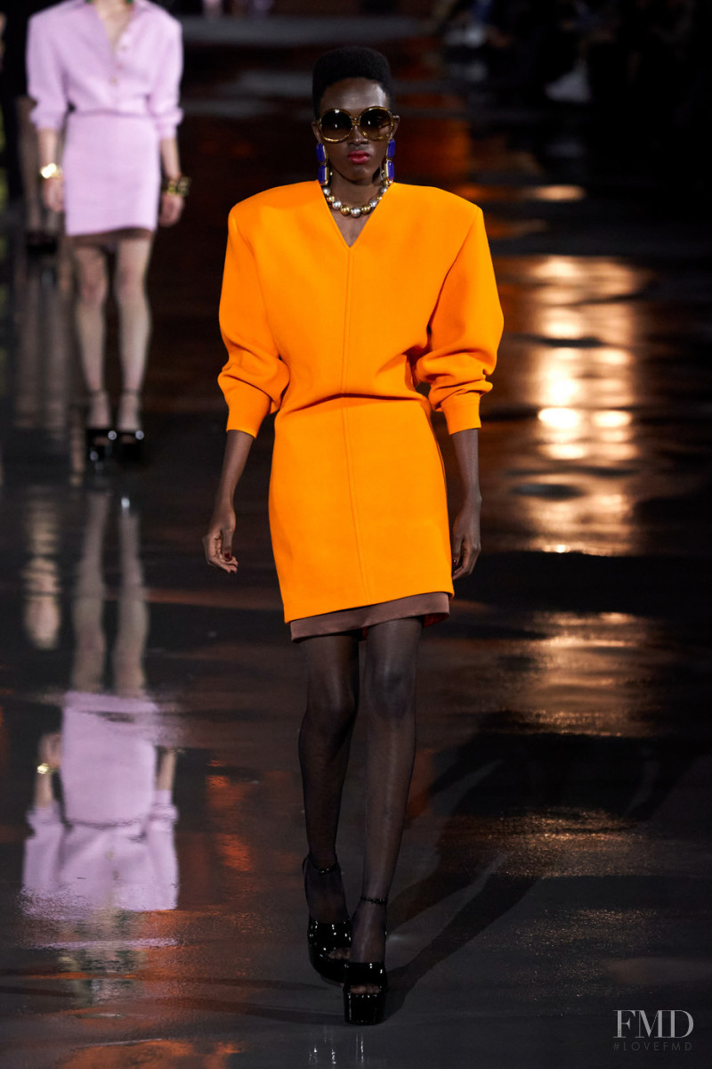 Teline Feerie Girumuco featured in  the Saint Laurent fashion show for Spring/Summer 2022