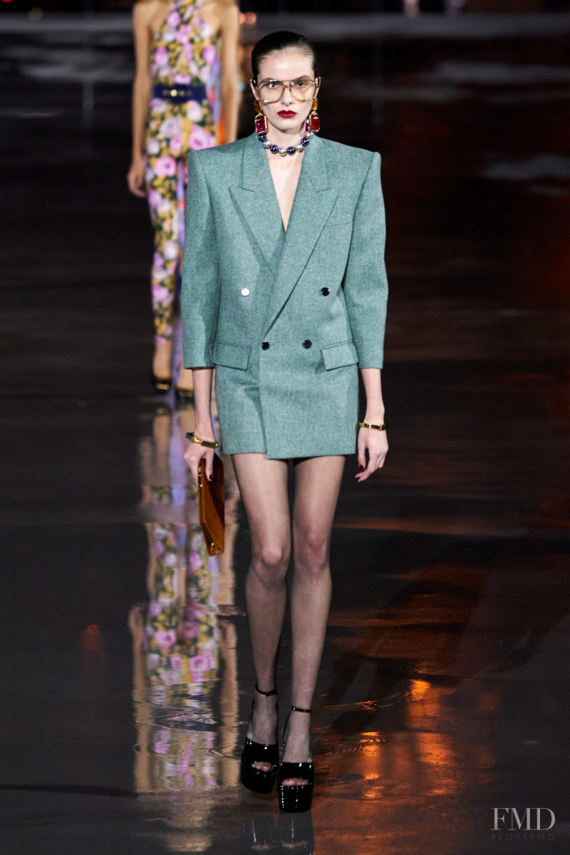 Ana Clara Falconi featured in  the Saint Laurent fashion show for Spring/Summer 2022