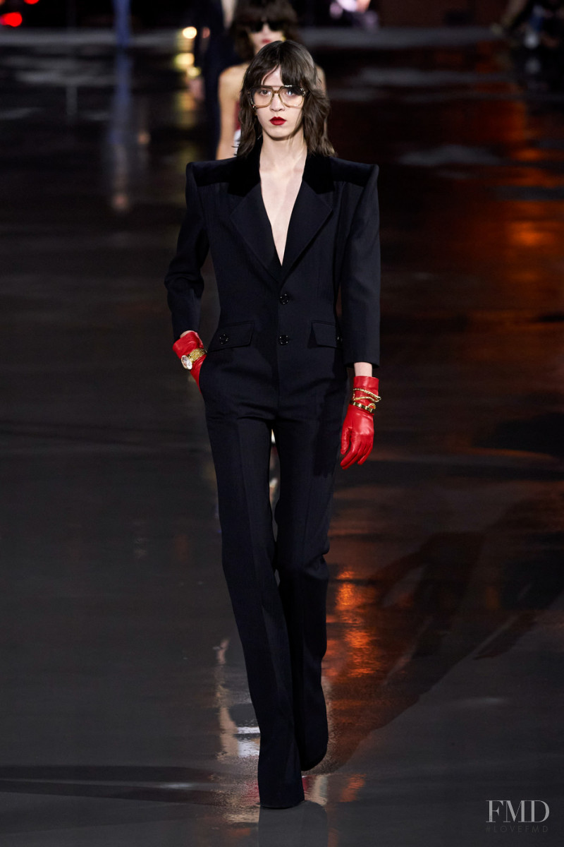 Emilija Stankovic featured in  the Saint Laurent fashion show for Spring/Summer 2022