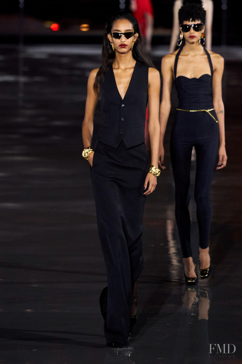 Mona Tougaard featured in  the Saint Laurent fashion show for Spring/Summer 2022