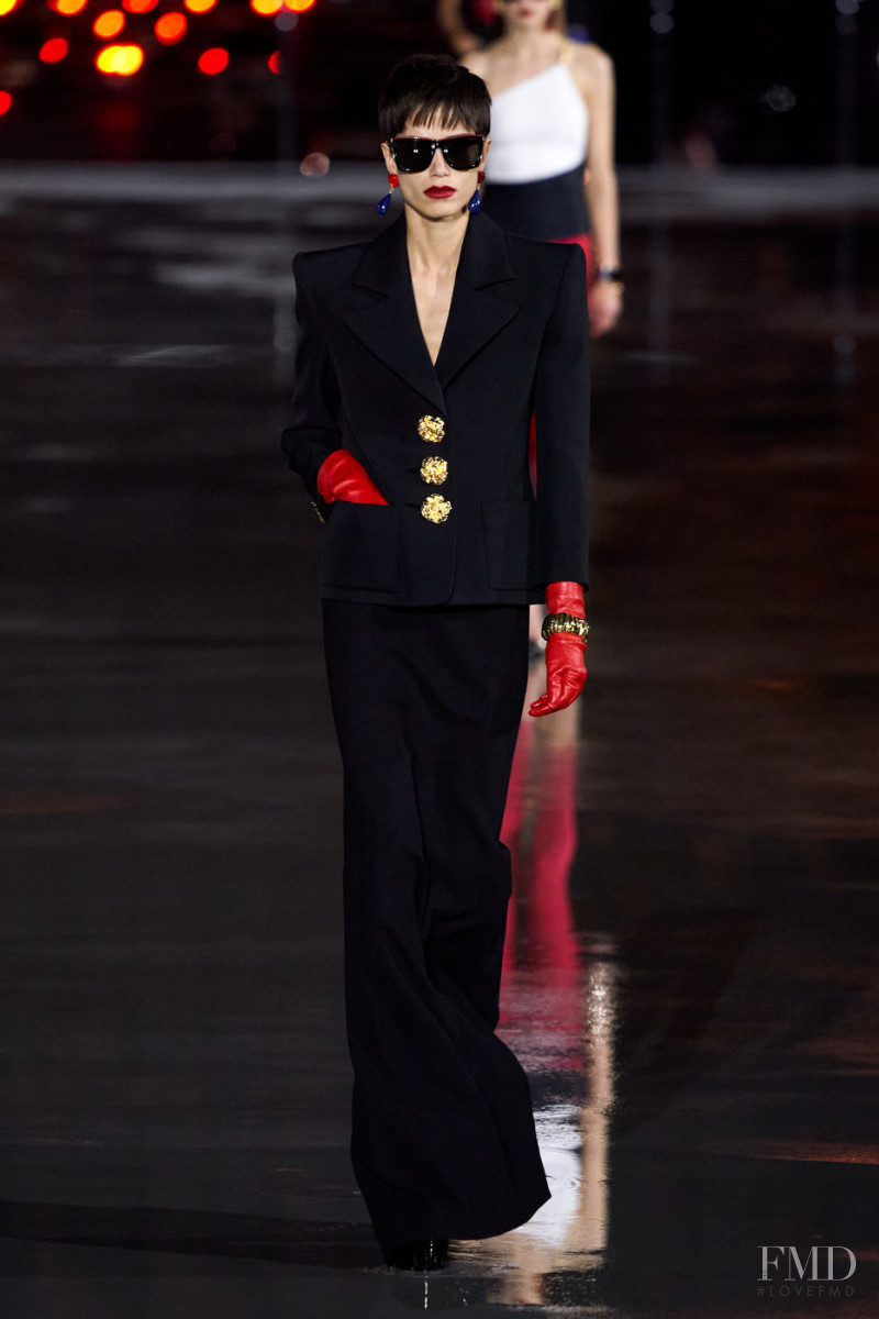 Anna Herrera featured in  the Saint Laurent fashion show for Spring/Summer 2022