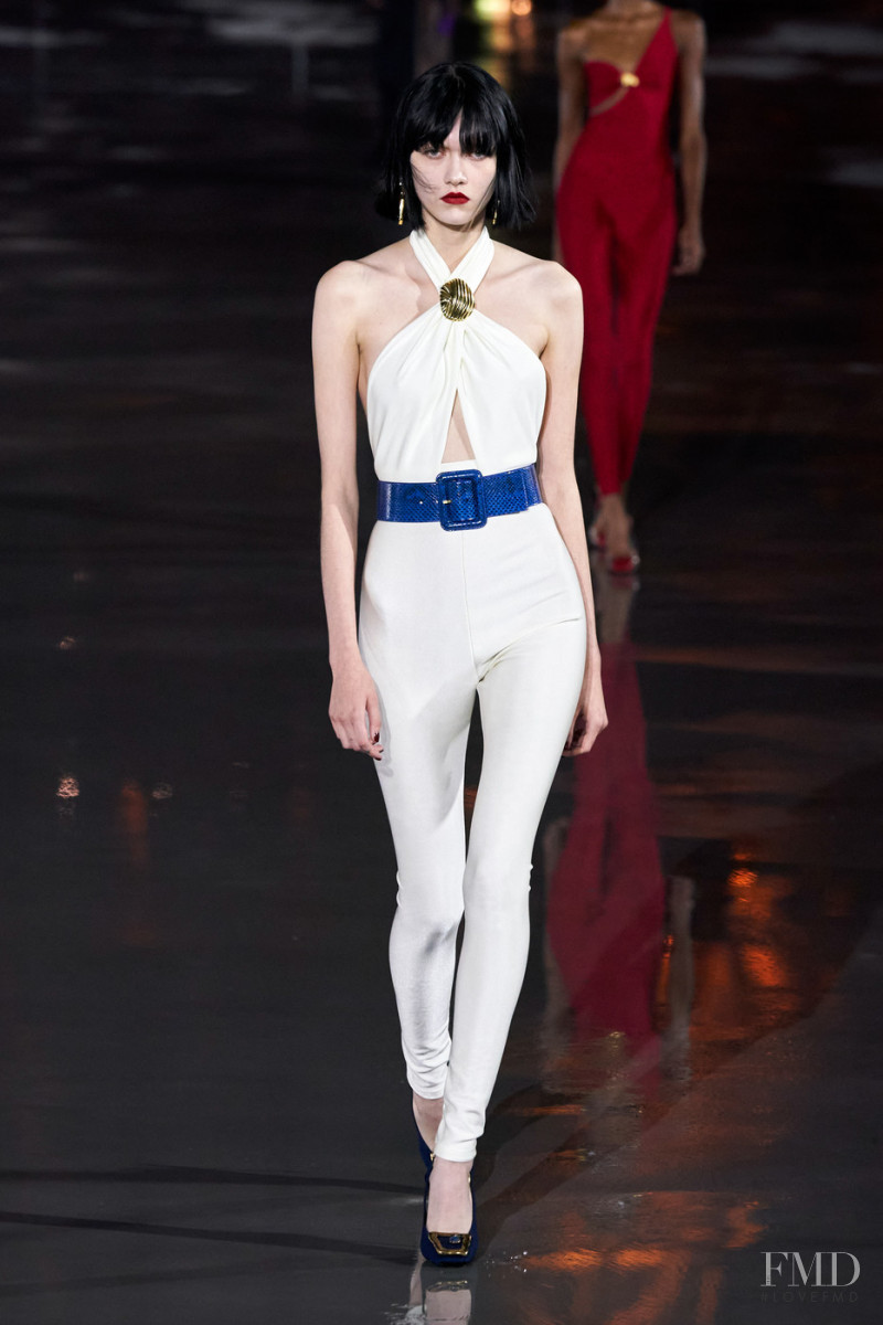 Sofia Steinberg featured in  the Saint Laurent fashion show for Spring/Summer 2022