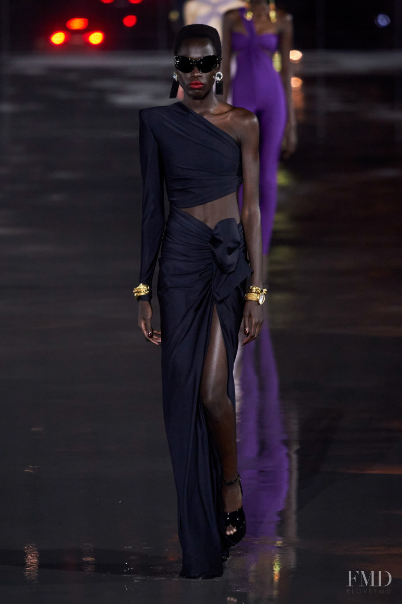 Awar Odhiang featured in  the Saint Laurent fashion show for Spring/Summer 2022