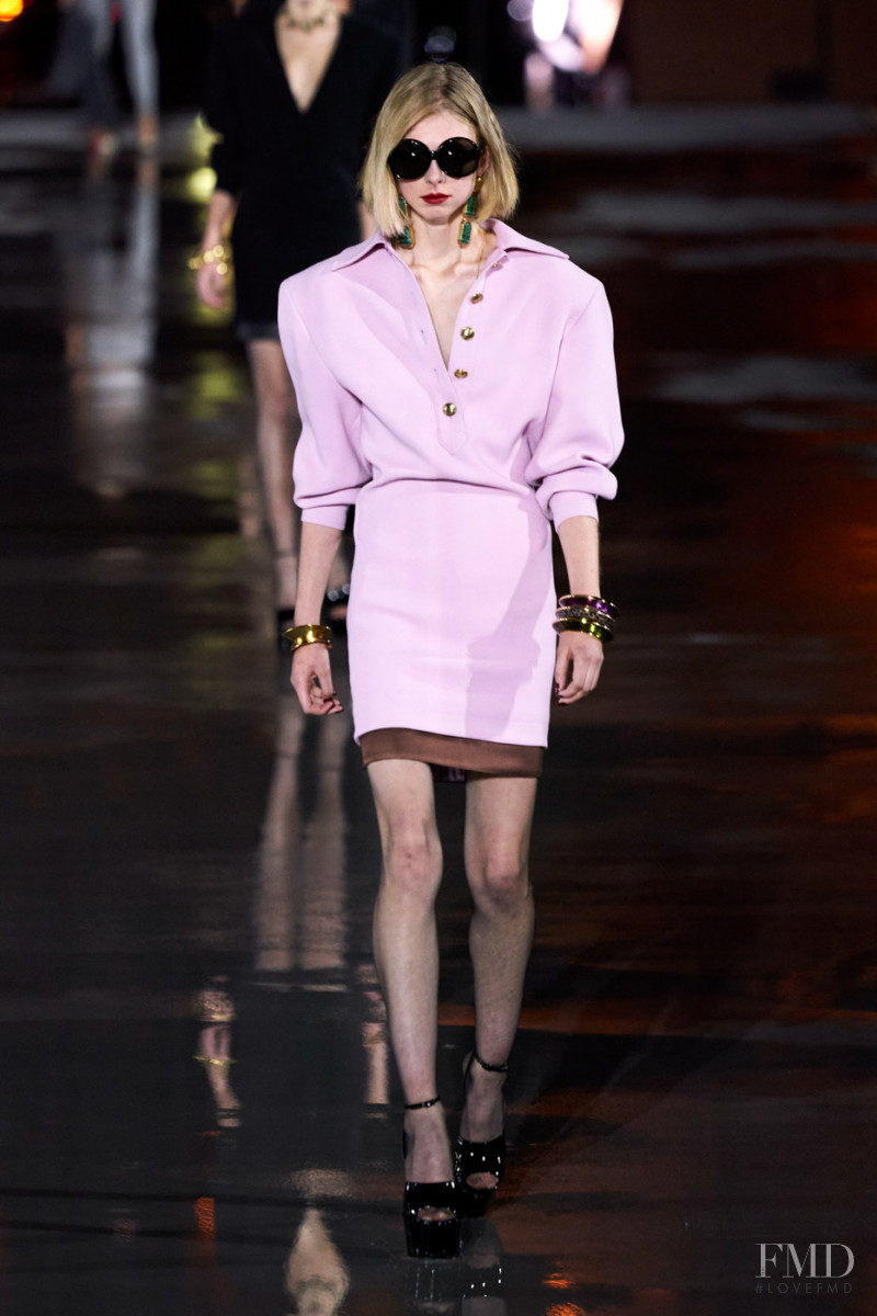Flo Fleming featured in  the Saint Laurent fashion show for Spring/Summer 2022