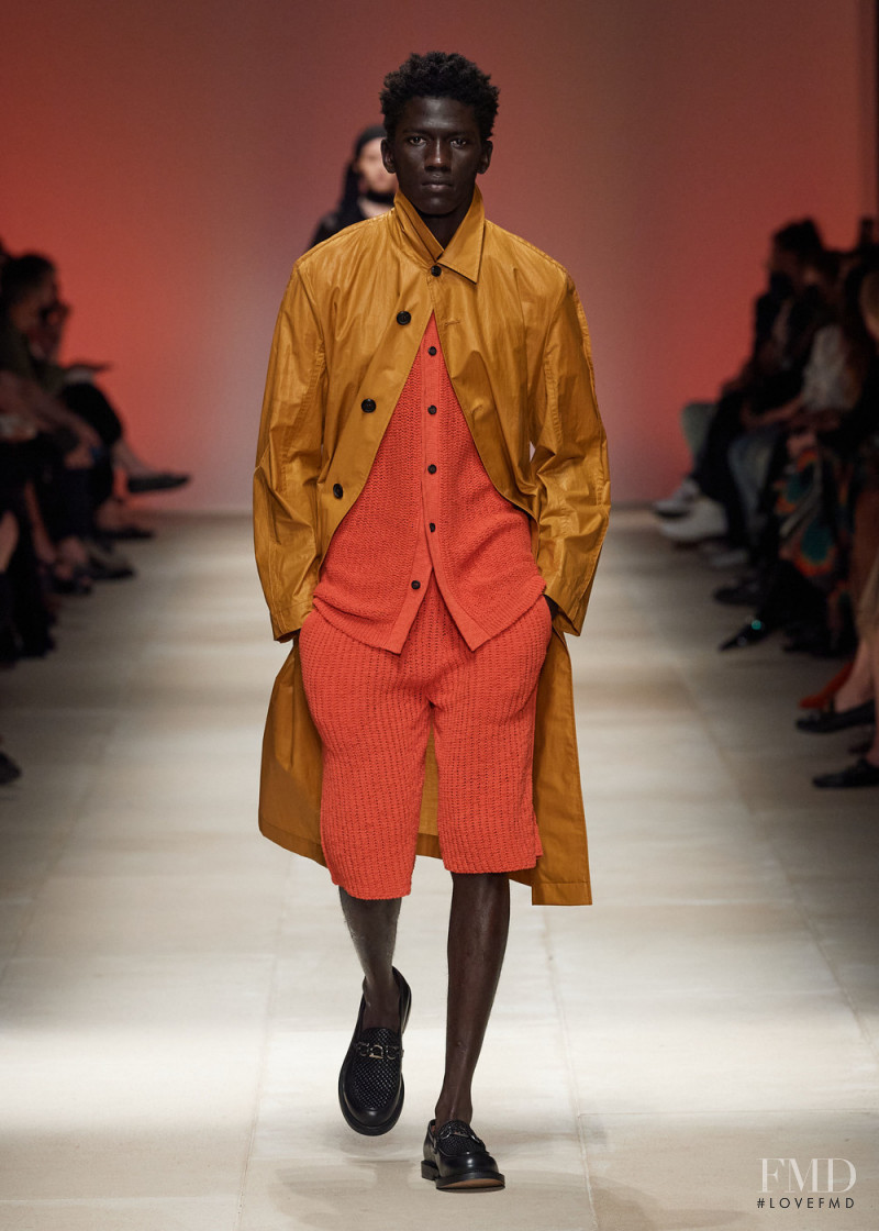 Moustapha Sy featured in  the Salvatore Ferragamo fashion show for Spring/Summer 2022
