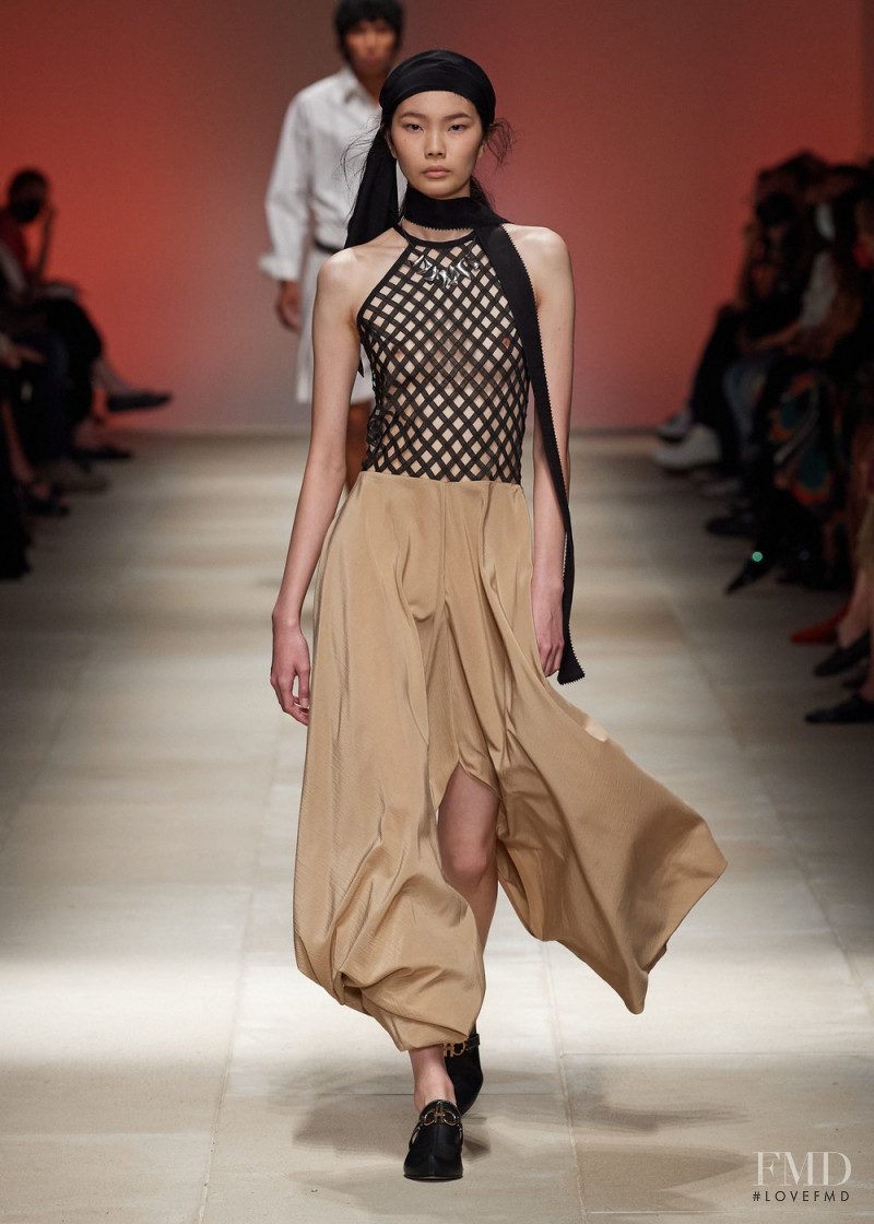 Sherry Shi featured in  the Salvatore Ferragamo fashion show for Spring/Summer 2022