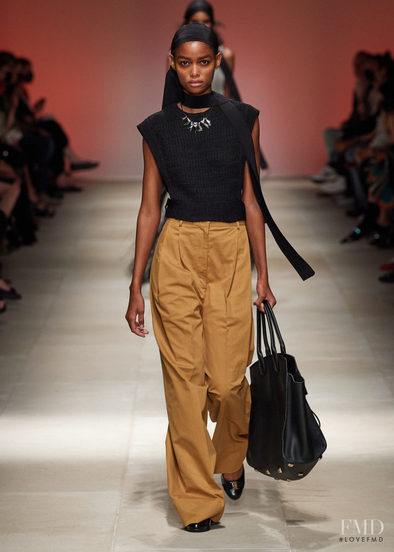 Blesnya Minher featured in  the Salvatore Ferragamo fashion show for Spring/Summer 2022