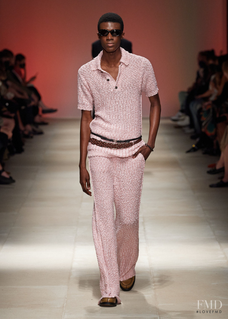 Jefferson Obuseri featured in  the Salvatore Ferragamo fashion show for Spring/Summer 2022