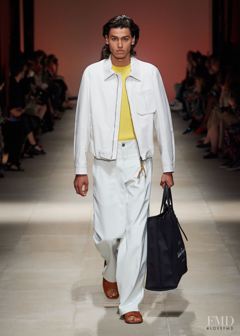 Pierre Ramos featured in  the Salvatore Ferragamo fashion show for Spring/Summer 2022