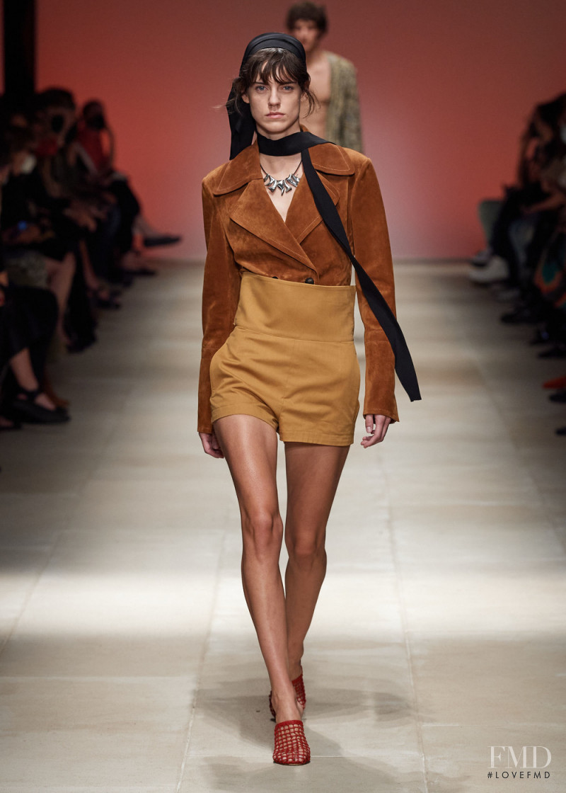 Miriam Sanchez featured in  the Salvatore Ferragamo fashion show for Spring/Summer 2022