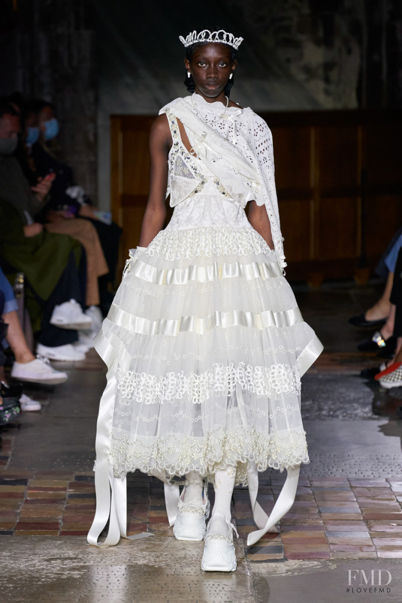 Binta Diop featured in  the Simone Rocha fashion show for Spring/Summer 2022