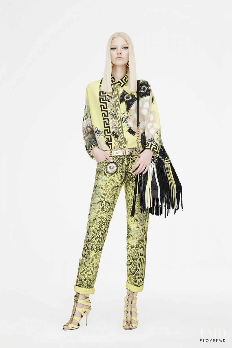 Sasha Luss featured in  the Versace lookbook for Resort 2015