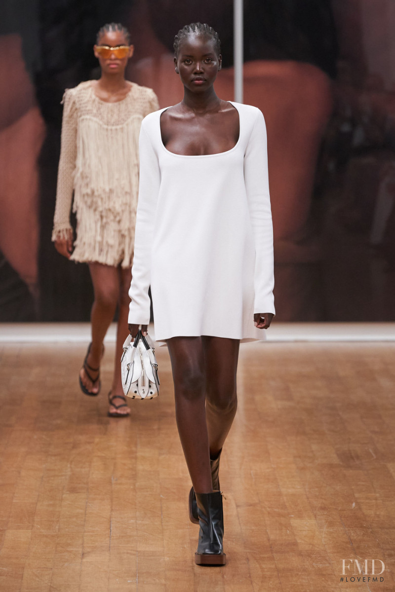 Adut Akech Bior featured in  the Tod\'s fashion show for Spring/Summer 2022