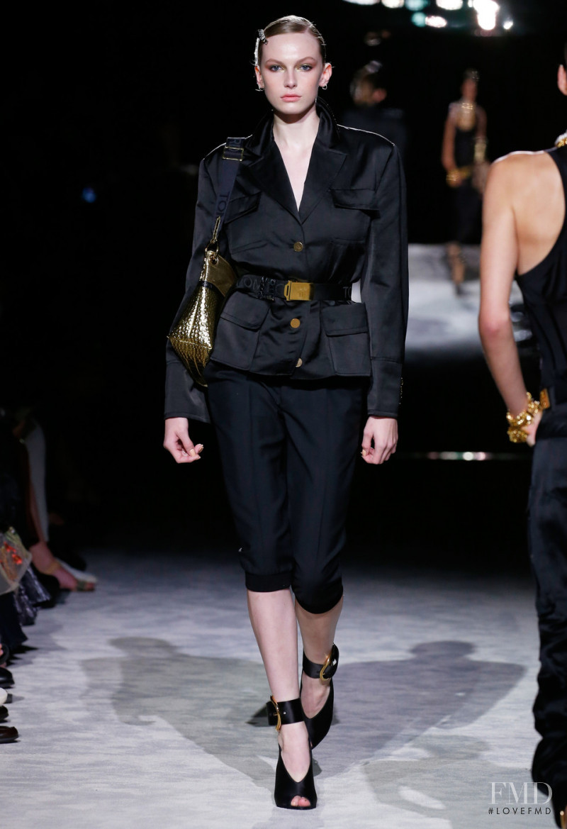 Alex Consani featured in  the Tom Ford fashion show for Spring/Summer 2022