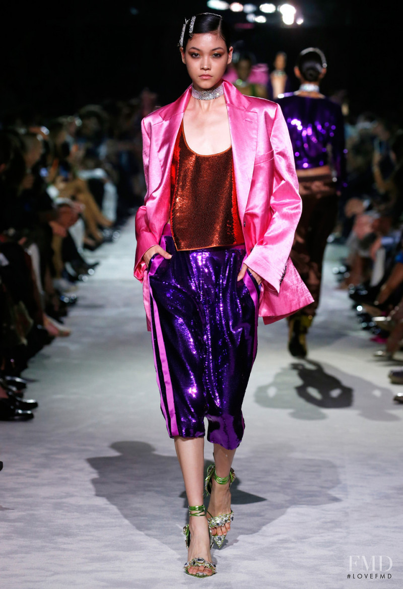 Mika Schneider featured in  the Tom Ford fashion show for Spring/Summer 2022