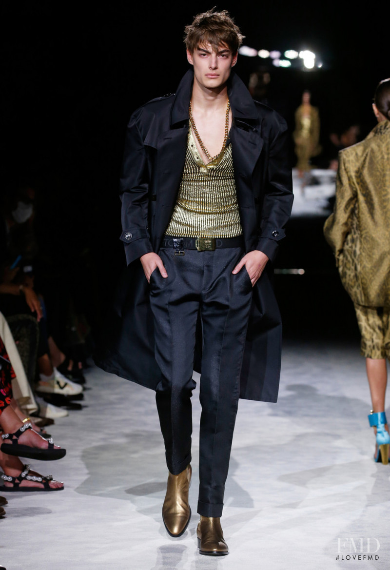 Jaden Edlund featured in  the Tom Ford fashion show for Spring/Summer 2022