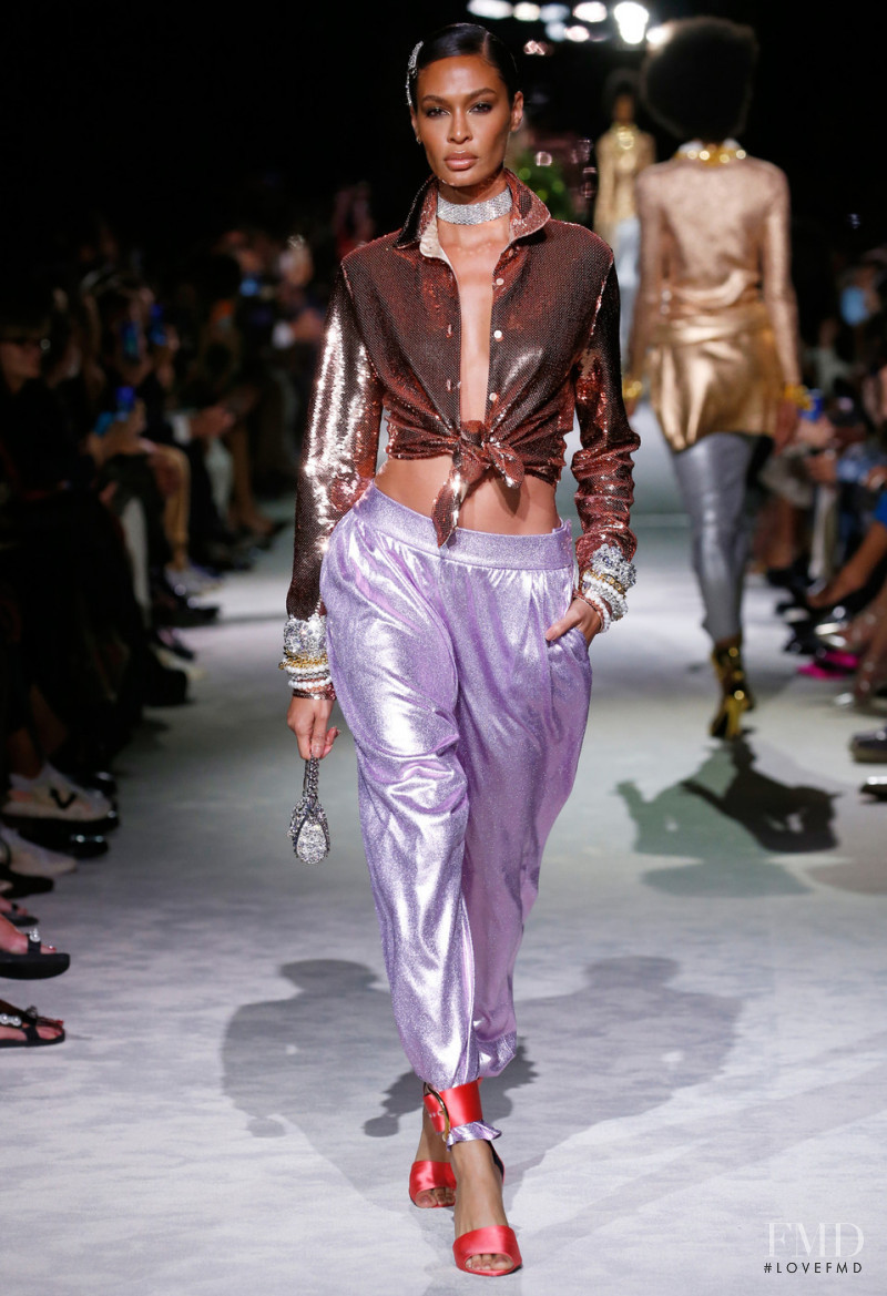 Joan Smalls featured in  the Tom Ford fashion show for Spring/Summer 2022