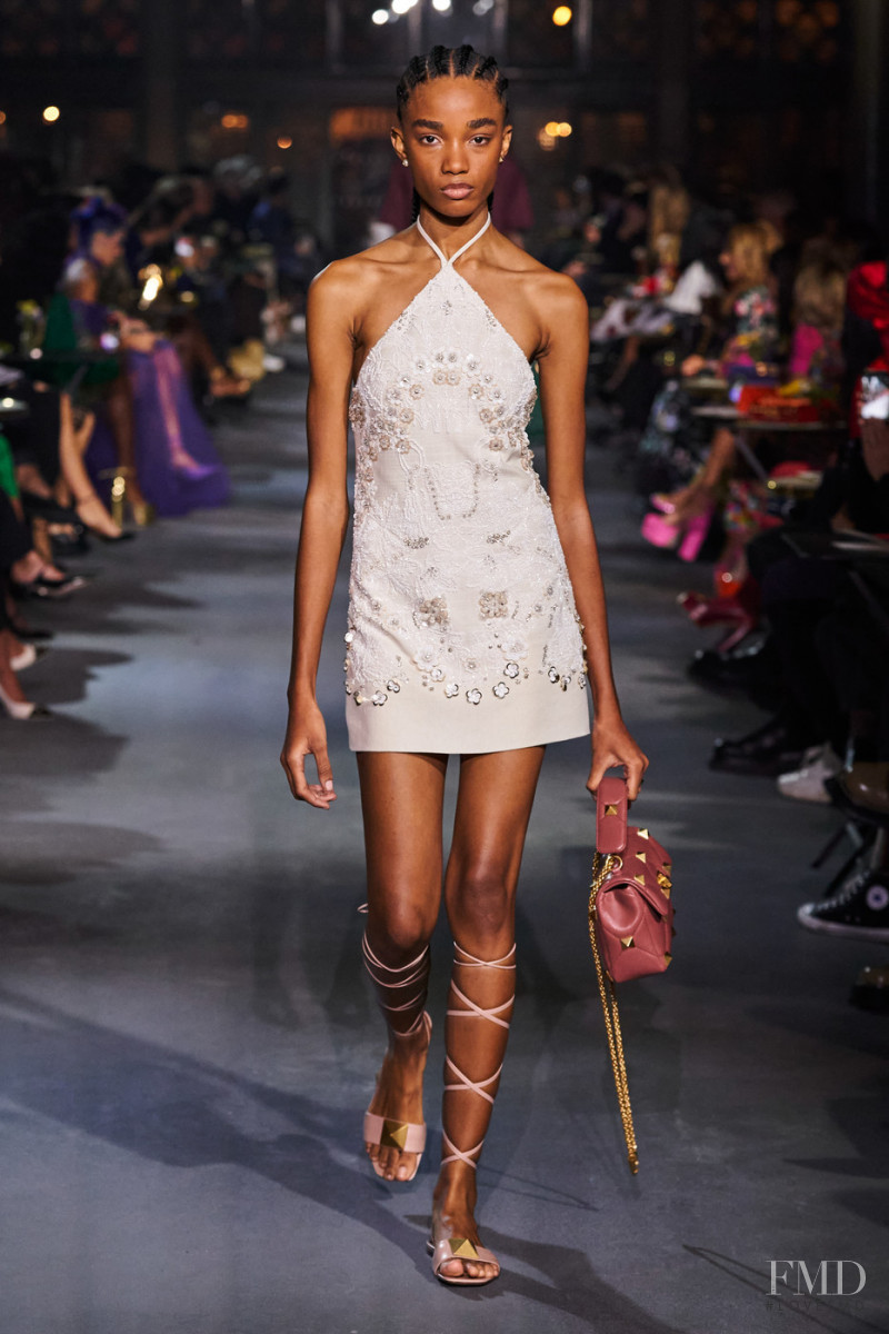 Shantae Leslie featured in  the Valentino fashion show for Spring/Summer 2022